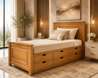Timeless Storage Bed with 12 Drawers | Platform Bedroom Furniture PDF