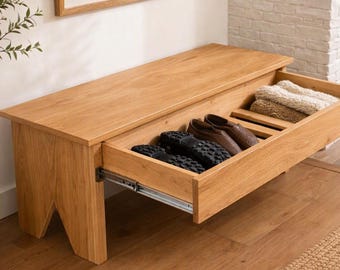 Simple Bench with Hidden Boot Storage | Entryway Organizer PDF