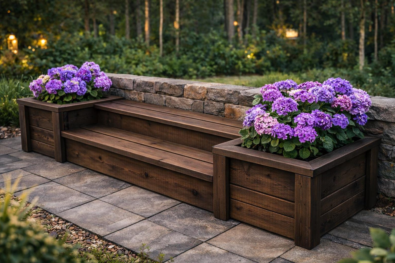 Outdoor Planter Bench Plan | DIY Garden Step Seating PDF - Etsy