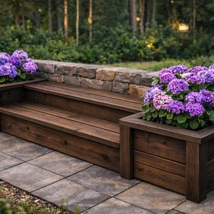 Outdoor Planter Bench Plan | DIY Garden Step Seating PDF - Etsy