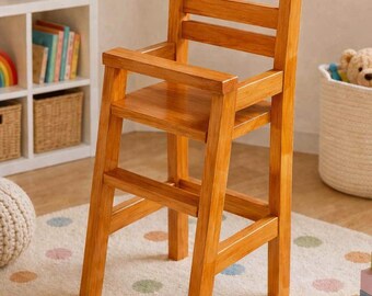 Doll High Chair Plans | Wooden Toy Nursery Furniture PDF