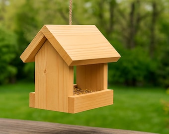 Plans de mangeoire à oiseaux en cèdre bricolage PDF, conception de toit à deux versants, projet de menuiserie étape par étape