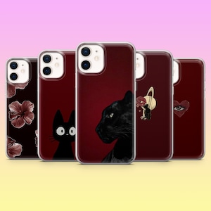 Coque de portable bordeaux minimaliste bordeaux pour iPhone 16E, 14, 13, 12, XS et Samsung S25, S24FE, A56, A15, Pixel 9A, 8-7