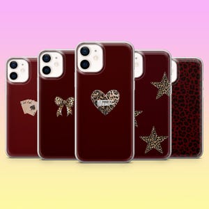 Custodia per telefono bordeaux, minimalista, adatta per iPhone 16E, 14, 13, 12, XS e Samsung S25, S24FE, A56, A15, Pixel 9A, 8 7