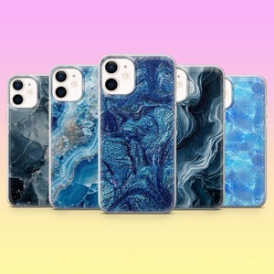 Custodia per telefono Azure, custodia Glacous minimalista per iPhone 16E, 15, 14, 13, 12, Samsung S25, S24Fe S23Ultra A56 A15 Pixel 9A 9Pro XL 8A 8Pro 7A 6A