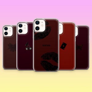 Coque de portable bordeaux minimaliste bordeaux pour iPhone 16E, 14, 13, 12, XS et Samsung S25, S24FE, A56, A15, Pixel 9A, 8-7