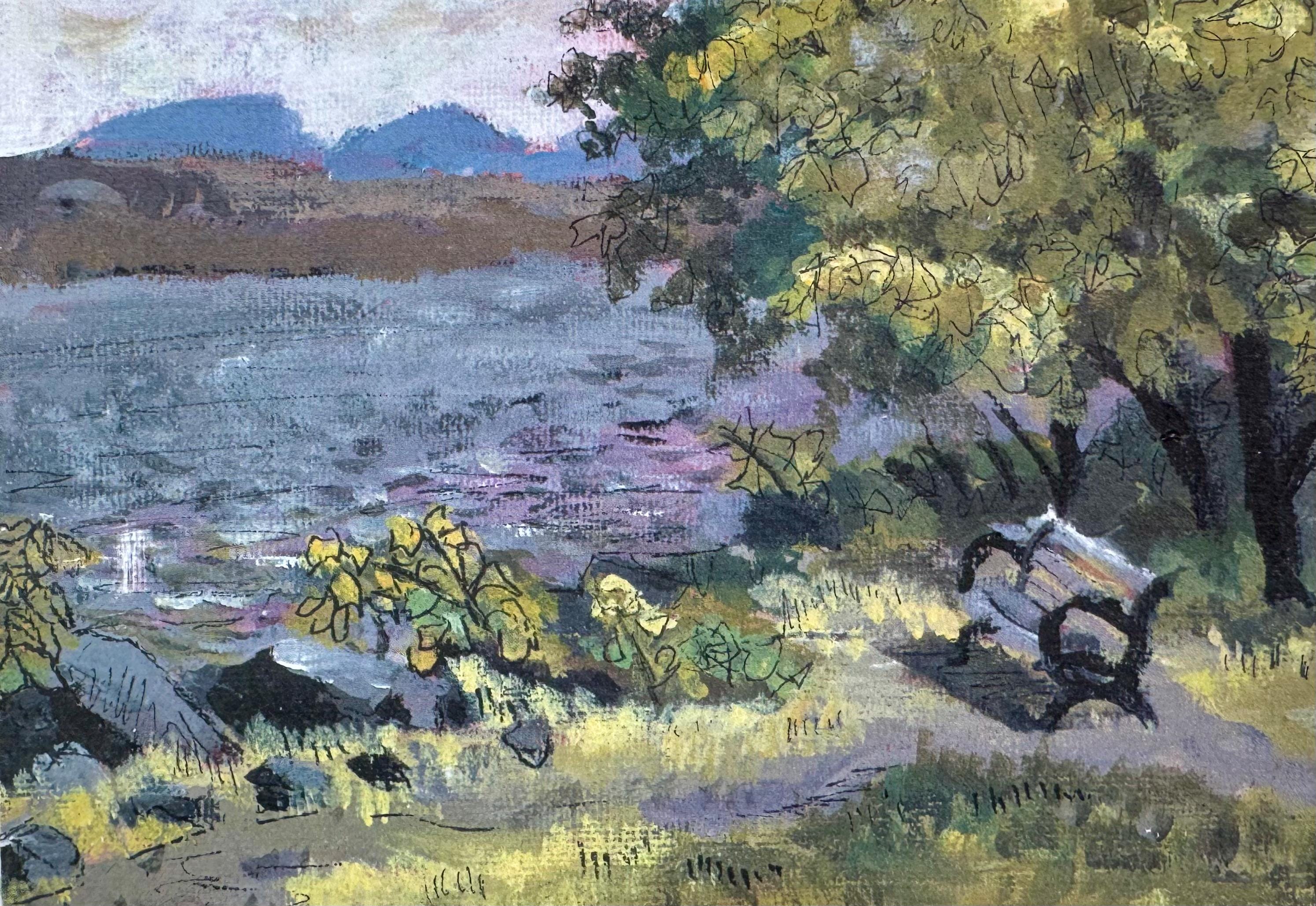 Print of East Montlake Park Bench painting