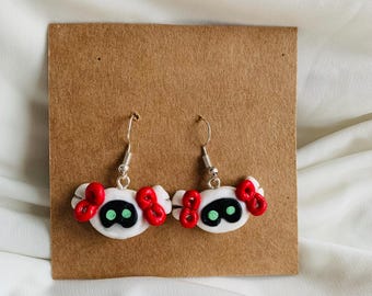 BTS Jin Wootteo Earrings: Polymer Clay Bows, K-Pop Fan Jewelry