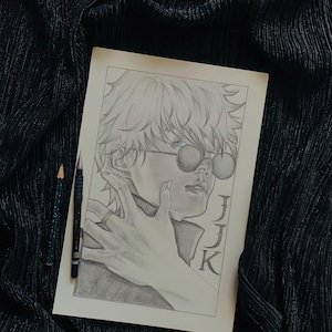 Gojo Jungkook of BTS pencil Art Print/Poster, Fanart, Matte, K-Pop, Gift, BTS