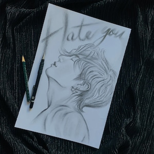 Jungkook of BTS pencil Art Print/Poster, Fanart, Matte, K-Pop, Gift, BTS
