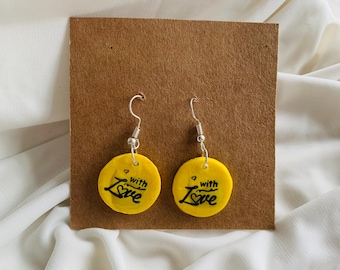 WITH LOVE embossed Earrings especially made for Run seokjin ep tour of BTS Jin