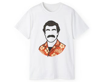 Magnum P.I. Tom Selleck Hawaiian Shirt Tee, 80s Retro Gift