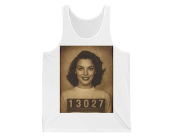 Vintage Inspired Unisex Jersey Tank, Retro Art Tank Top, Casual Summer Wear, Unique Gift, Trendy Fashion. Not Ava Gardner