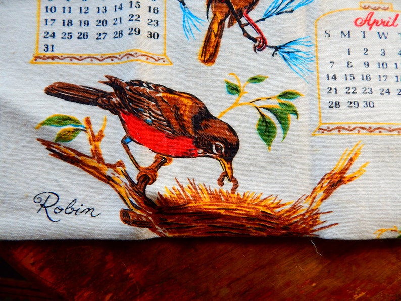 Vintage 1968 Calendar Towel UNUSED Etsy