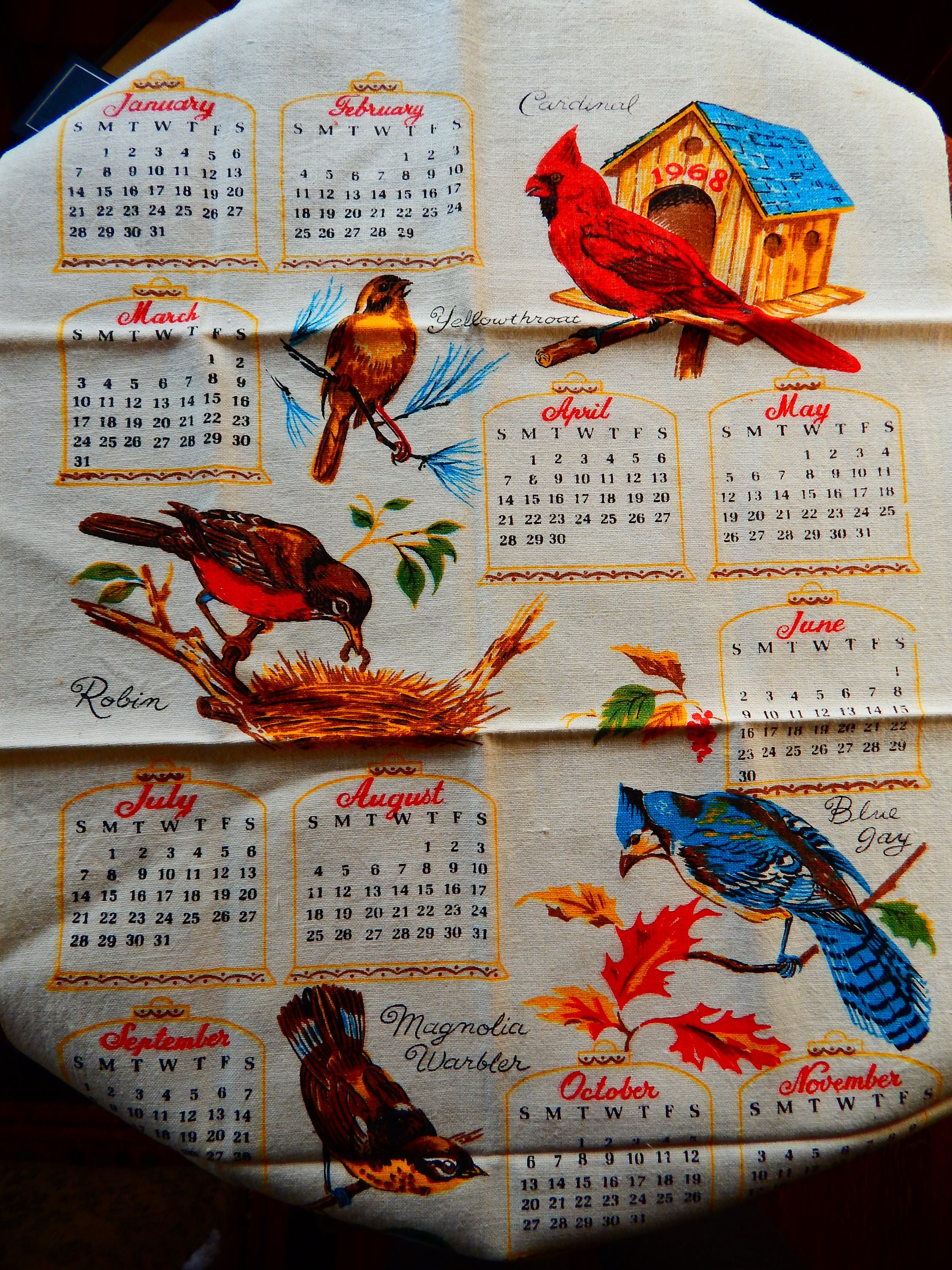 Vintage 1968 Calendar Towel UNUSED Etsy vintage-1968-calendar-towel-unused-etsy