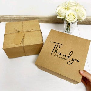 Benutzerdefinierte Hochzeit Kraft Boxen Set, benutzerdefinierte 4 Stück Hochzeit Gunsten Box, Kraft Boxen mit Tags, Hochzeit Danke Boxen, Hochzeit Geschenkboxen