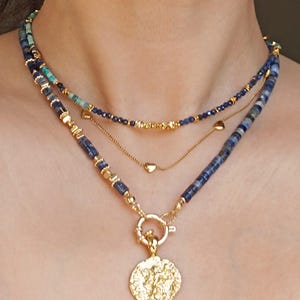 Personligt halsband med morsekod och sodalit | Minimalistiska justerbara smycken