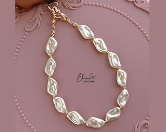 Emily in Paris Ivory Baroque Pearl Phone Charm | Wristlet, Necklace, Bag Charm