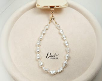 Baroque Pearl Phone Charm Strap | Multifunctional Beaded Bag Charm