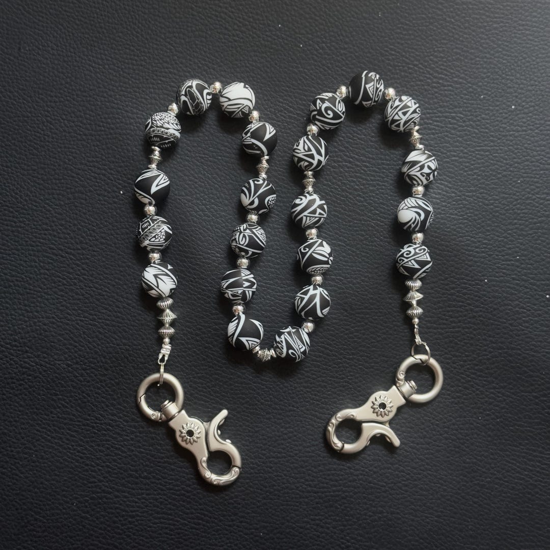Ink Pearl Wallet Chain,cashew Bead Pantswallet Chain,y2k Jeanschain ...