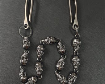 Metal big skull Wallet Chain ,Jeans Chain,Gothic Pants Chain,Biker Wallet Chain,Handmade Wallet Chain,Punk Wallet Chain