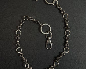 Black-Gray Vajra Wallet Chain ,Jeans Chain,Gothic Pants Chain,Biker Wallet Chain,Handmade Wallet Chain,Punk Wallet Chain,Chain Accessories
