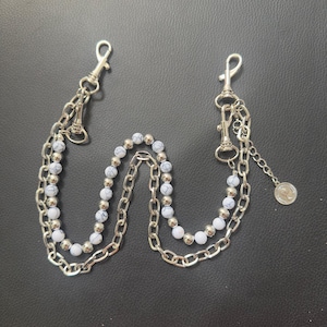 Black White turquoise Wallet Chain,Jeans Chain,Gothic Pants Chain,Biker Wallet Chain,Handmade Wallet Chain,Punk Wallet Chain,Accessories