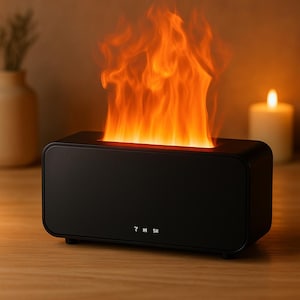 Flame Simulation Aromatherapy Machine, Mini Air Humidifier, LED Colorful Light Timer, Home Perfume Diffuser
