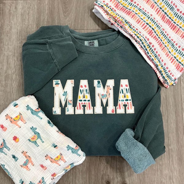 Keepsake Embroidered Crew-neck Comfort Colors Sweatshirt, Custom Memory Sweatshirt – Made from Baby's Clothes