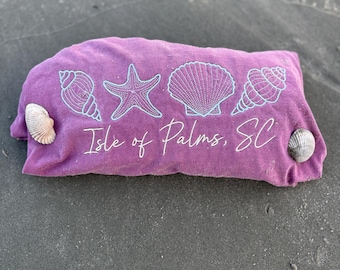 Personalized Seashell & Starfish Coastal Tee – Embroidered Comfort Colors Beach Shirt
