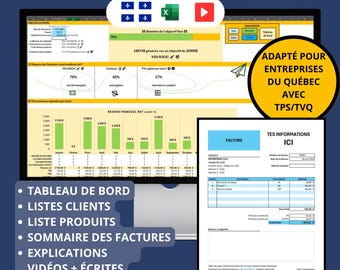 Komplett Excel-faktureringsmall, franska, Quebec