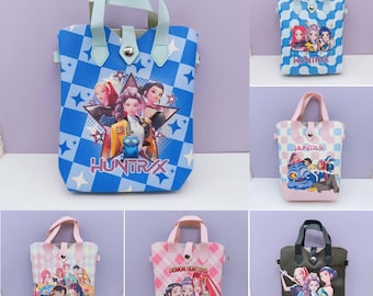 Kpop Demon Hunters Handbag, Cute Anime Crossbody Bag, Huntrix Shoulder Purse, Kpop Inspired Tote Bag for Girls, Cartoon Mini Bag