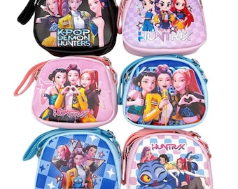 Kpop Demon Hunters Crossbody Bag, Huntrix Anime Shoulder Purse, Cute Kpop Mini Messenger Bag, Cartoon Handbag for Girls