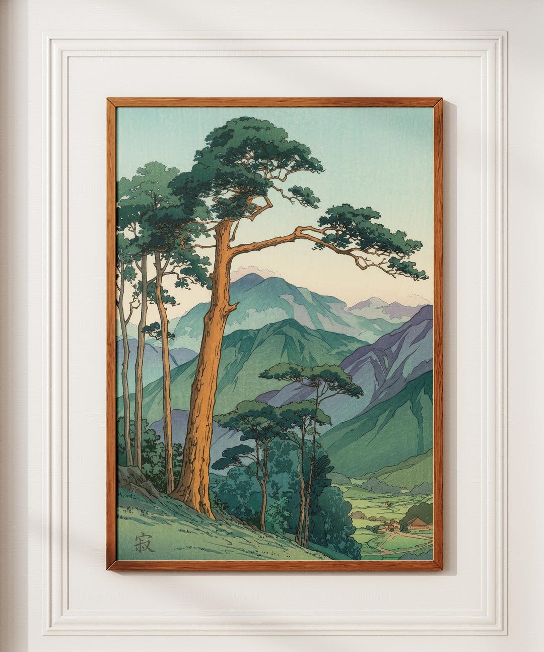Vintage Japanese Forest Poster, Tranquil Mountain Landscape Wall Art ...