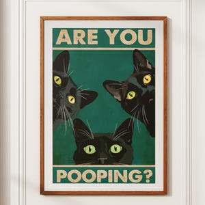 Are You Pooping Cat Print, Cat Printable Bathroom Decor, Funny Bathroom Poster, Bathroom Decor Wall Art, Funny Cat Are You Pooping Poster