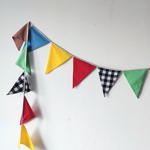 Colorful fabric bunting banner, Party decoration bunting banner, Nursery wall hanging, Flag decoration for baby room