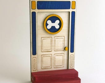 Cartoon Puppy Inspired Fairy Door: Handmade Kids Play Prop