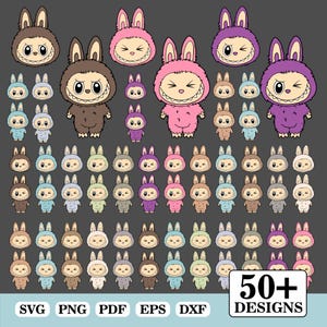 Labubu designs PNG, Labubu Clipart, Labubu PNG, vecteur Labubu mignon, Labubu découpé au Laser, téléchargement immédiat, personnage Labubu, personnages monstres