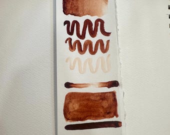 Quinacridone Burnt Orange Watercolor Paint Handmade Organic -Half Pan-