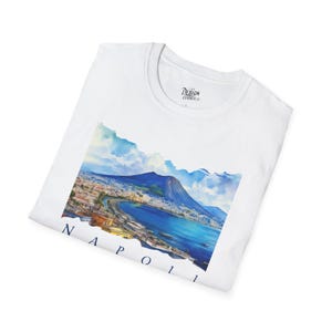 Napoli T-Shirt, Vesuvius Italy Souvenir Tee, Watercolor Naples Tee, Travel Lover Gift, Ancient Ruins & Coast Tee, Italy History Art
