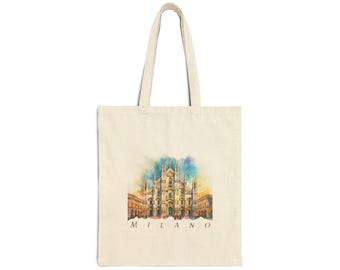 Italy Lakeside Canvas Tote Bag – Large Casual Shoulder Bag For Women, Shopping, Grocery, Beach