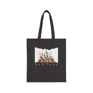 New York Tote Eco Bag | Statue of Liberty Cotton Canvas Beach Bag, Eco-Friendly Shopper, Travel Tote, Gift for Her, USA Travel Gift