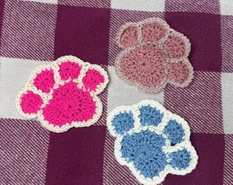 Crochet Paw Print Coaster, Animal Paw Coaster