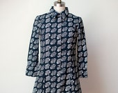 1960s Floral Print Shirt Dress Marimekko Mini Dress