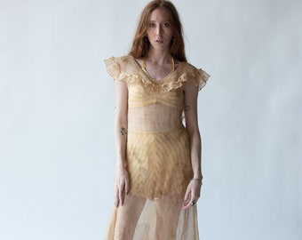 1920s Ghost Floral Dress