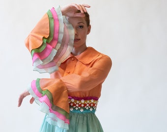 1970s Sherbert Organza Dress | Bill Blass