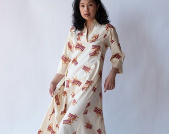 1970s Beach Chair Print Caftan | Liz Carlson