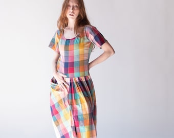 1980s Madras Dress | Norma Kamali