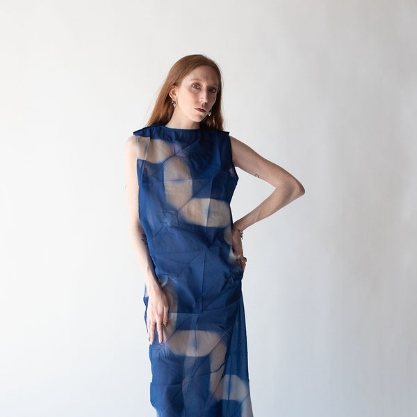 Cobalt Pleated Dress | Yoshiki Hishinuma