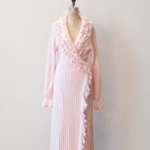 1980s Pink Knit Duster Liseuses Poggi image 1